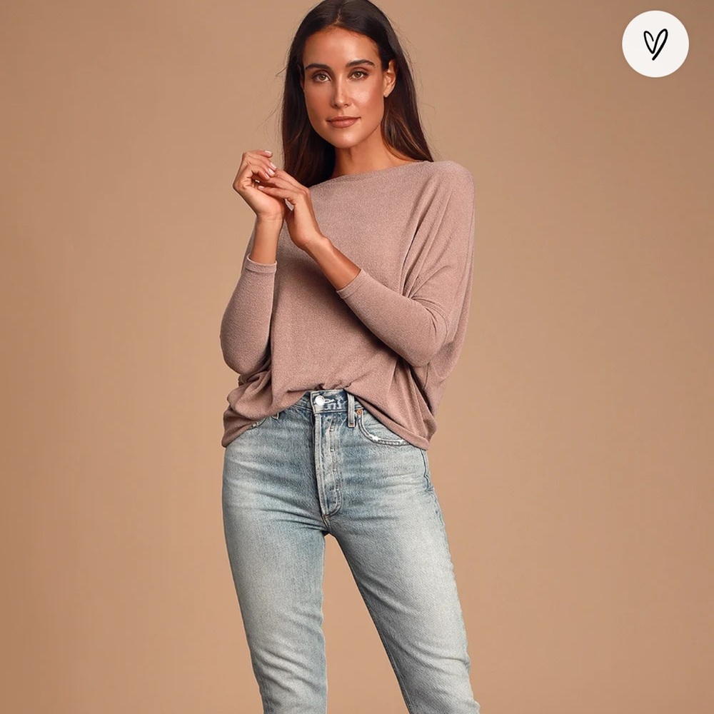 Lulu’s - Verla Rust Rose Dolman Sleeve Sweater Top